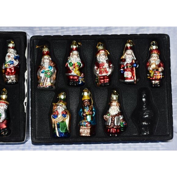2002 Thomas Pacconi Classics Blown Glass Christmas Ornaments Set of 16 Santas - Picture 4 of 9